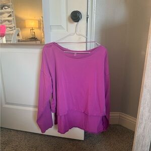 FP Movement by Free People Boxy Long-Sleeve Top in Fuchsia - Oversized Fit